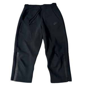 Nike Tech Fleece Black Size Small Capris Unisex Zippered Side Legs Woman Lady